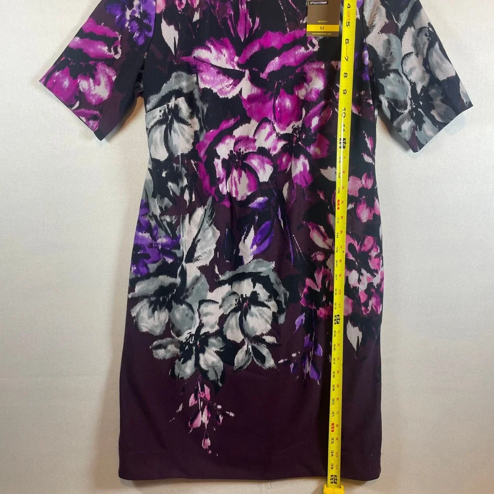 Taylor Women's‎ Floral Print Knee Length Sheath Dress - Size M - Picture 7 of 9